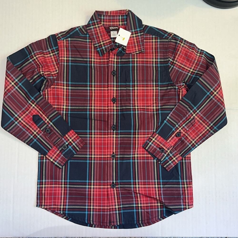 Tea Collection Plaid Button Up Shirt (Matsuri Plaid), 5 - NWT - Picture 3 of 7
